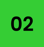 Black number 02 on a bright green background.